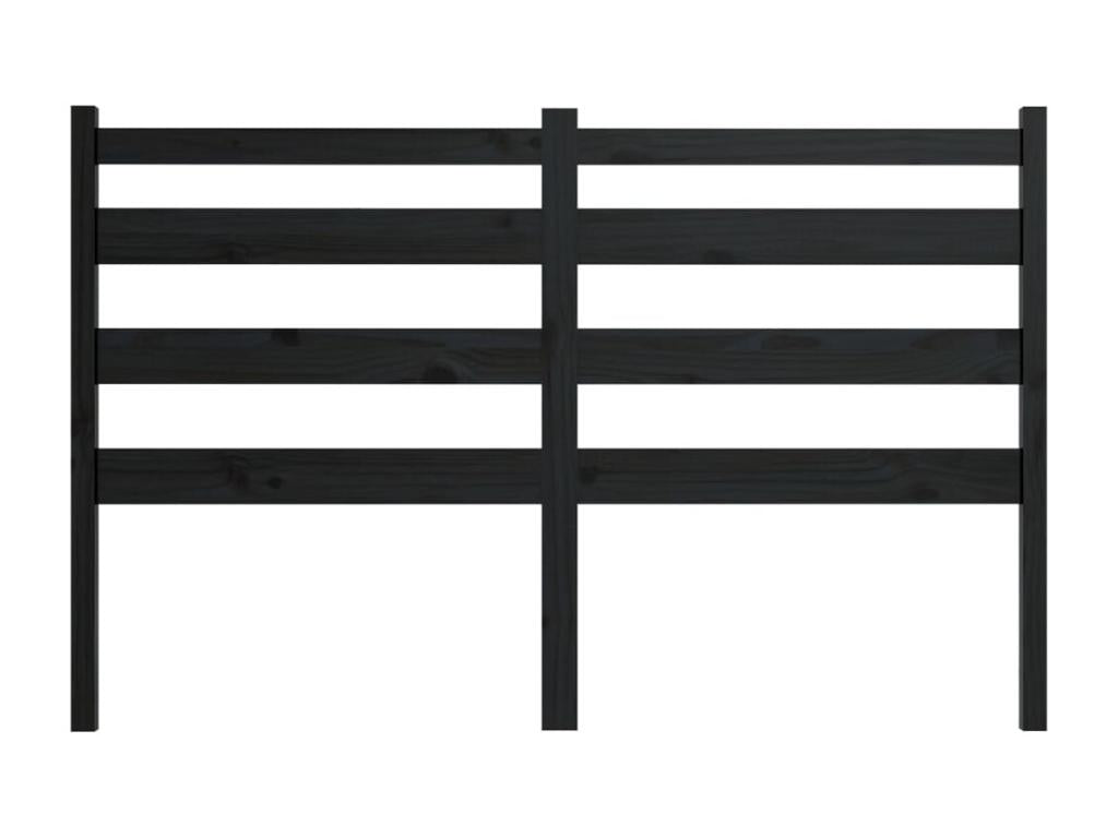 Solid Pine Wood Headboard 156 x 4 x 100 cm - Black