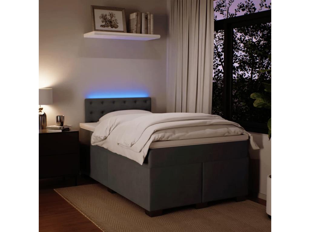 Velvet Slatted Bed Base 120 x 200 cm - Gray