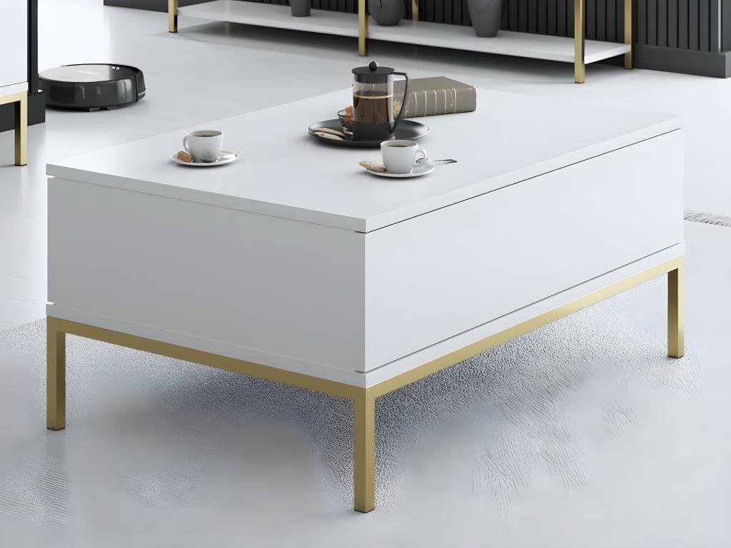 Metal Coffee Table - White