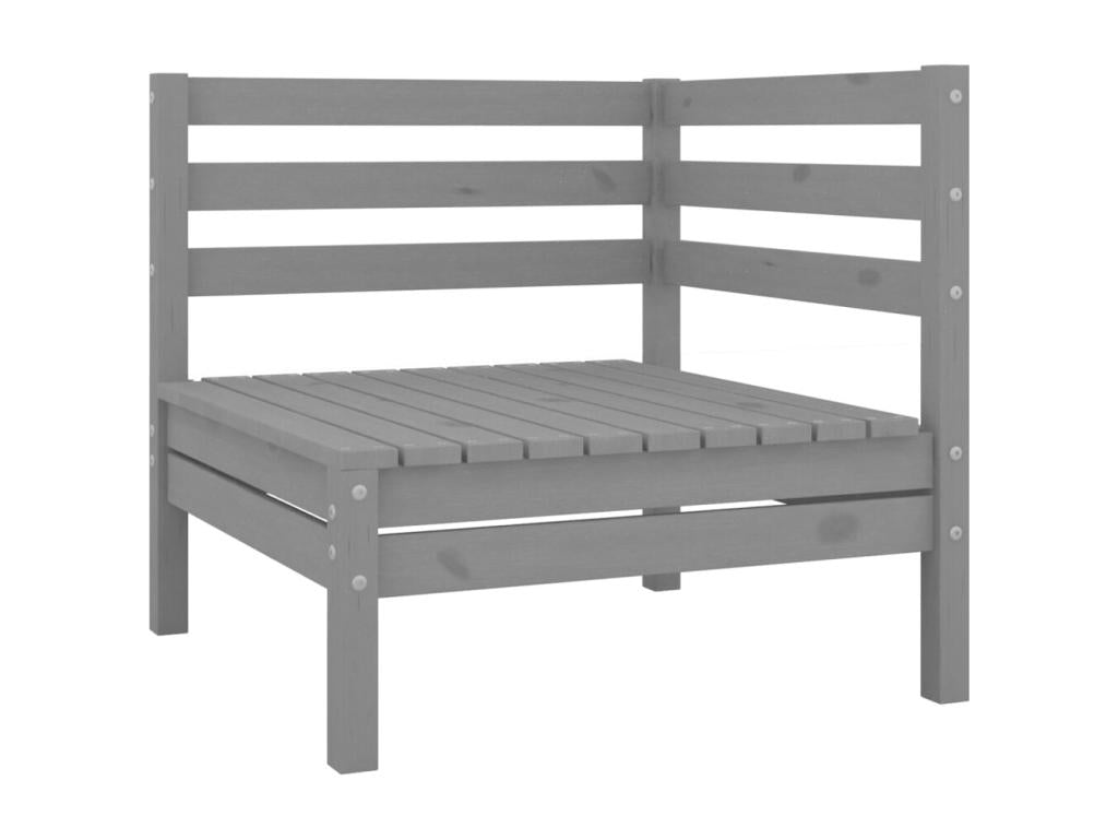 Solid Pine Wood Outdoor Patio Set - Gray - 393048