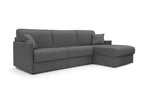 Fabric Sectional Sofa 120 x 197 cm - Black