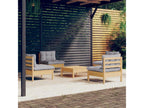 Solid Pine Wood Outdoor Patio Set - Gray
