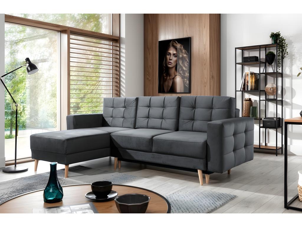 Fabric Sectional Sofa - Gray - 712334