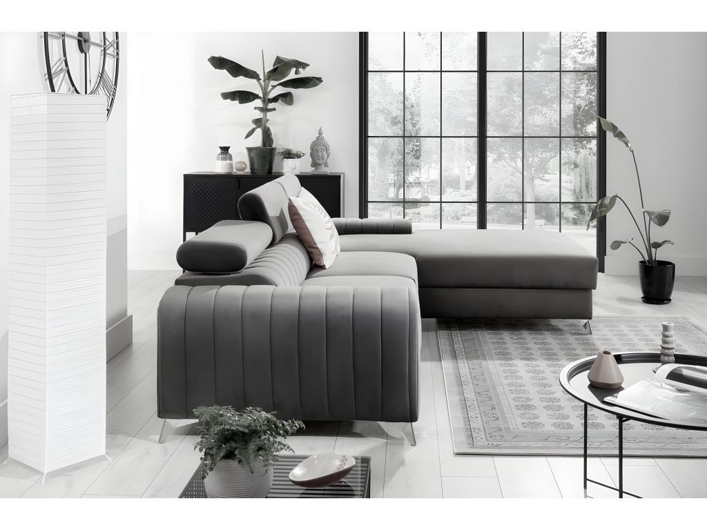 Fabric Sectional Sofa - Gray