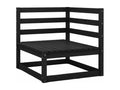 Solid Pine Wood Outdoor Patio Set - Black - 838726