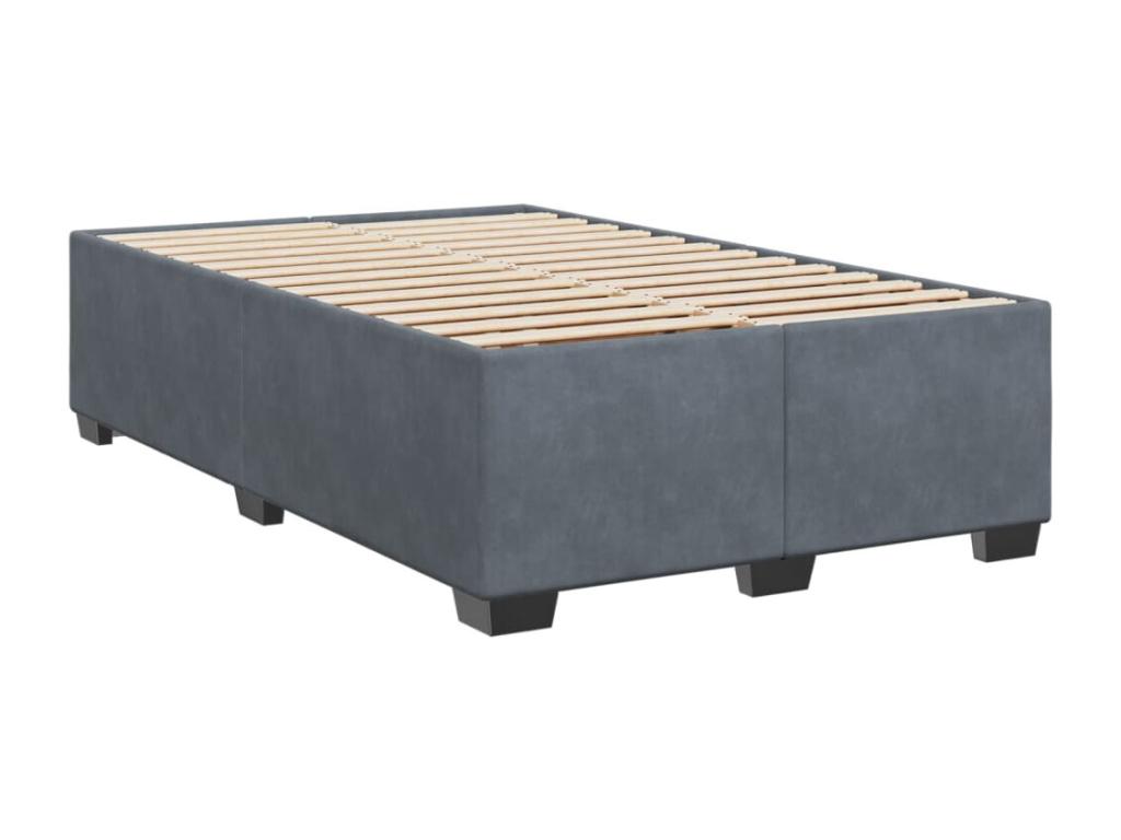 Velvet Slatted Bed Base 120 x 200 cm - Gray
