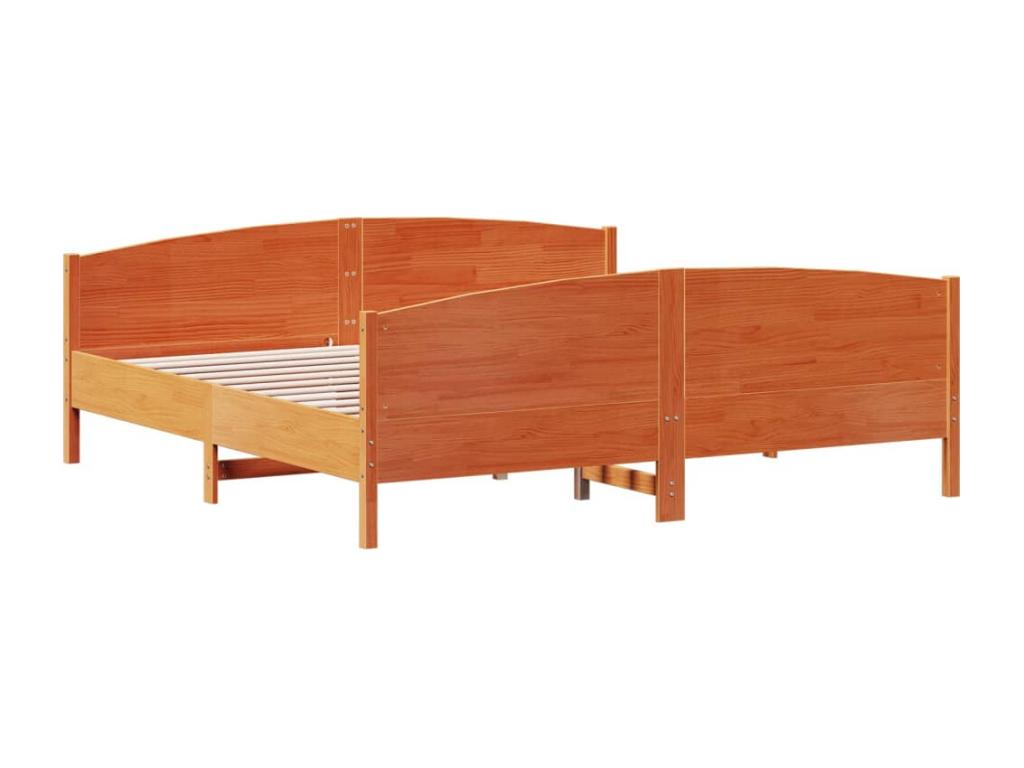 Solid Pine Wood Headboard 180 x 200 - Brown