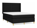Fabric Slatted Bed Base 140 x 190 cm - Black