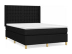 Fabric Slatted Bed Base 140 x 190 cm - Black
