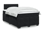 Velvet Slatted Bed Base 120 x 190 cm - Black