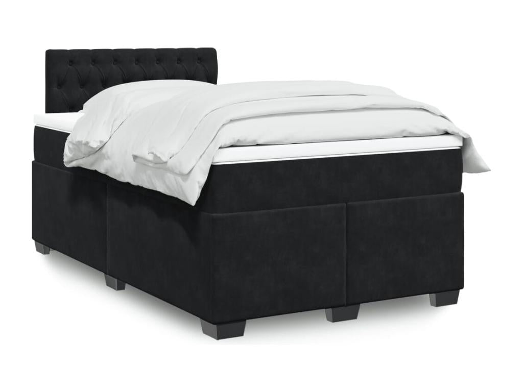 Velvet Slatted Bed Base 120 x 190 cm - Black