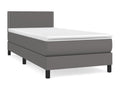 Faux Leather Slatted Bed Base 90 x 200 cm - Gray