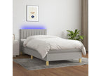 Fabric Slatted Bed Base 80 x 200 cm - Light Gray