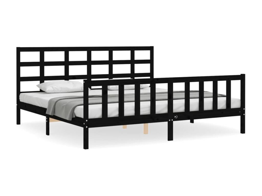 Solid Wood Headboard 200 x 200 - Black