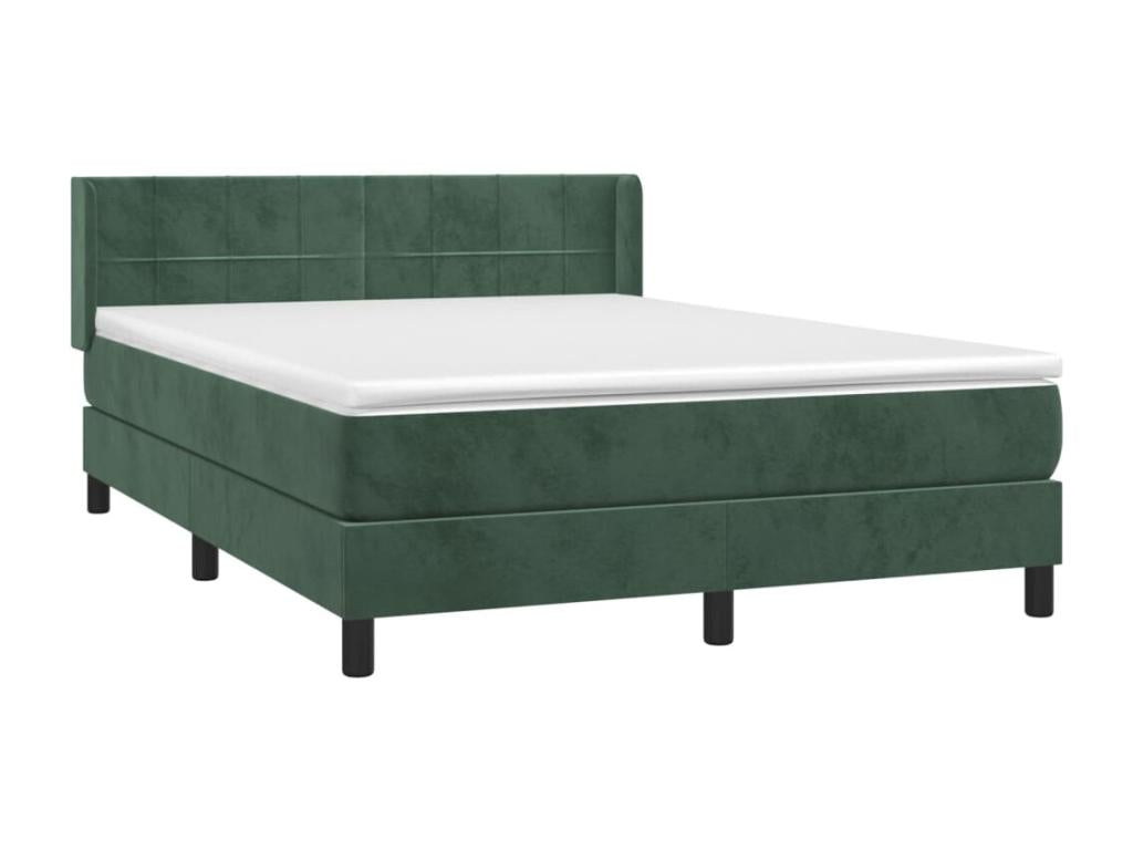 Velvet Slatted Bed Base 140 x 200 cm - Green