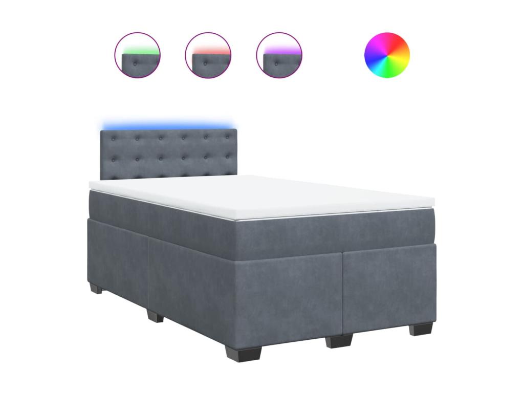 Velvet Slatted Bed Base 120 x 200 cm - Gray