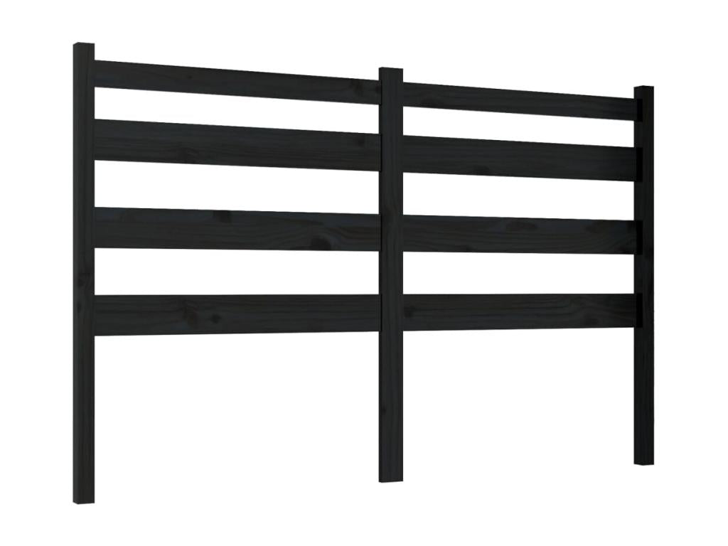 Solid Pine Wood Headboard 156 x 4 x 100 cm - Black