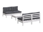 Solid Pine Wood Outdoor Patio Set - White - 544144