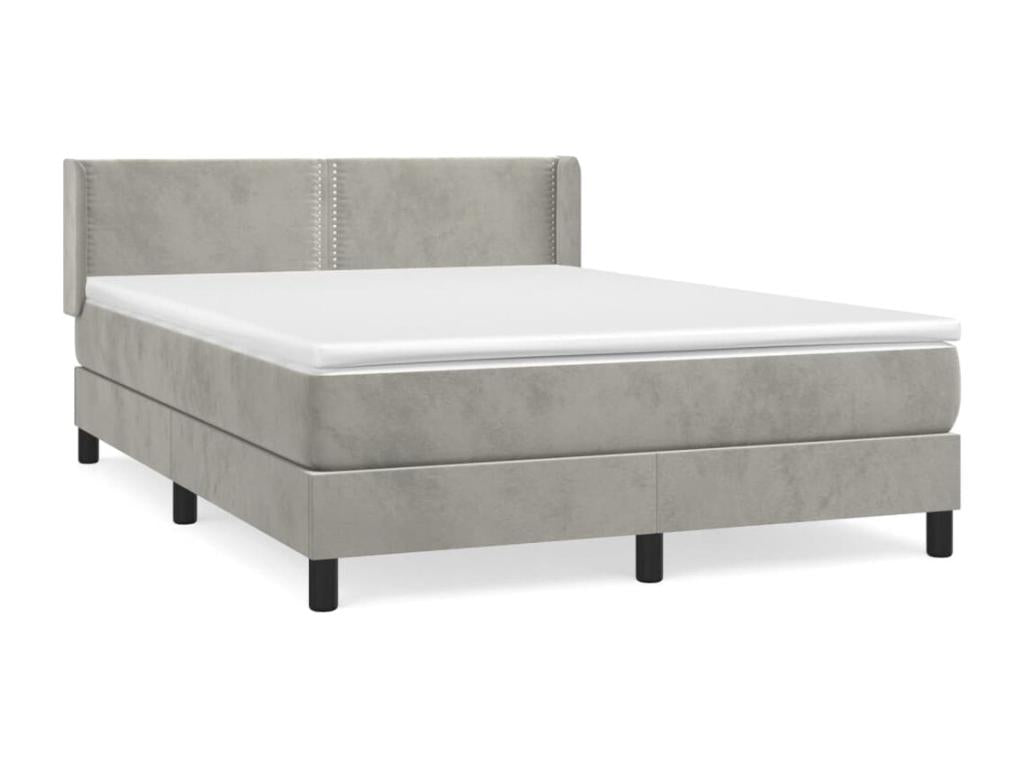 Velvet Slatted Bed Base 140 x 190 cm - Gray - 508934