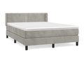 Velvet Slatted Bed Base 140 x 190 cm - Gray - 508934