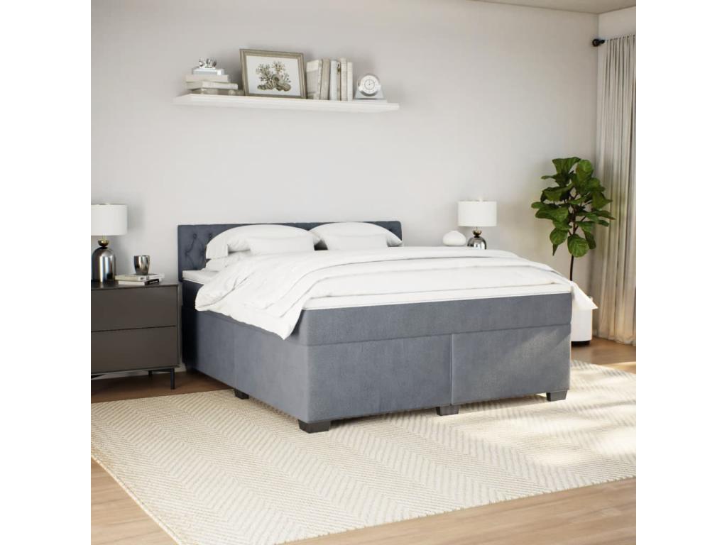 Velvet Slatted Bed Base 180 x 200 cm - Gray