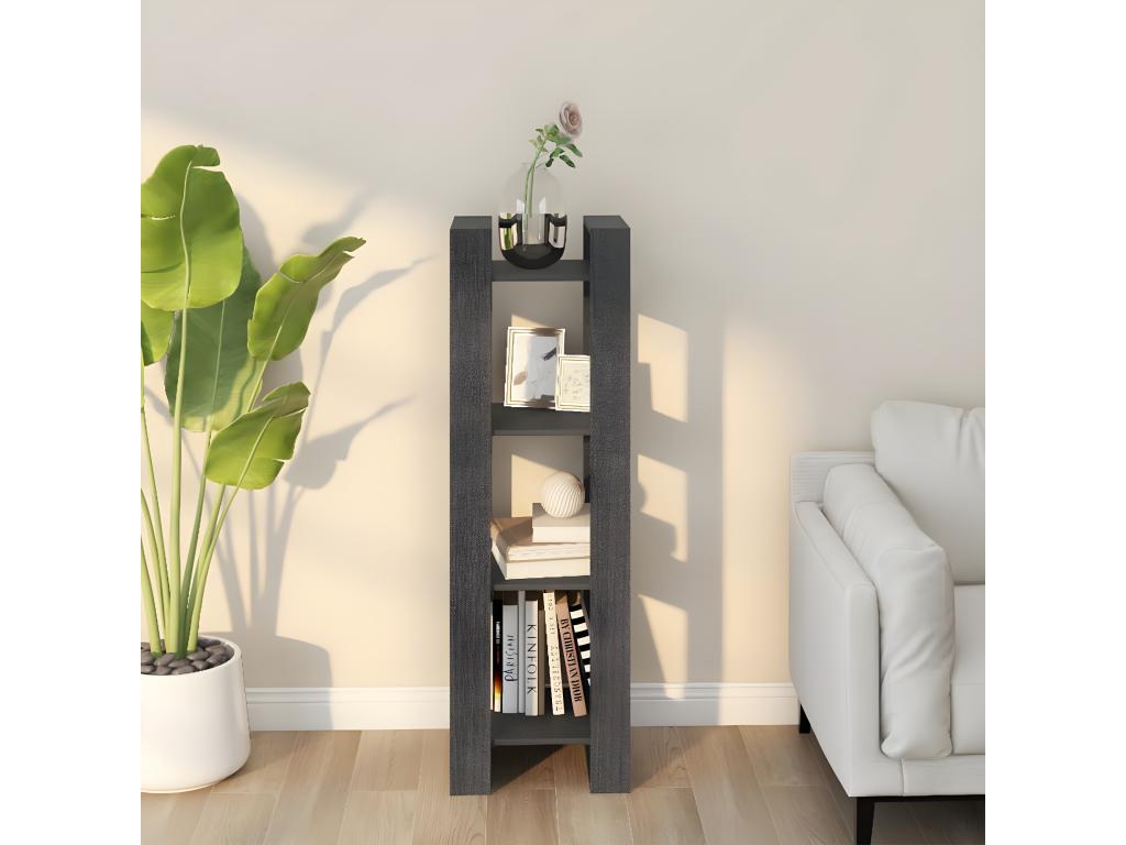 Solid Pine Wood Home Furniture 41 x 35 x 125 cm - Gray