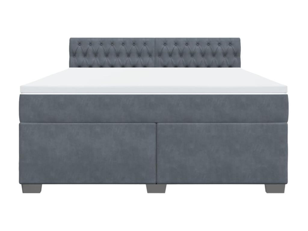 Velvet Slatted Bed Base 180 x 200 cm - Gray