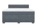 Velvet Slatted Bed Base 180 x 200 cm - Gray