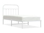 Metal Headboard 90 x 190 cm - White