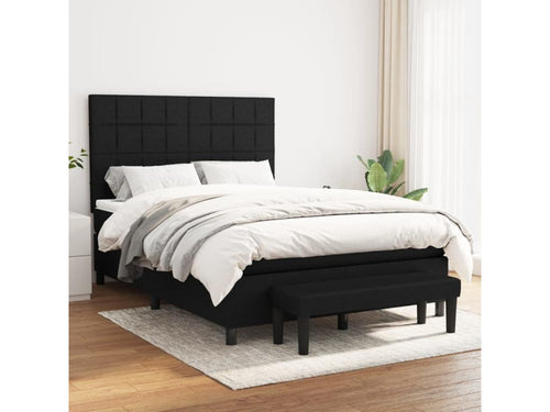 Fabric Slatted Bed Base 140 x 190 - Black