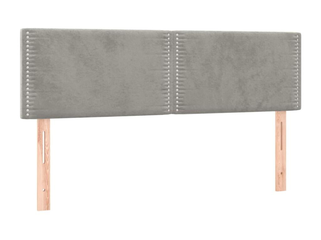 Velvet Slatted Bed Base 140 x 190 cm - Gray - 508934