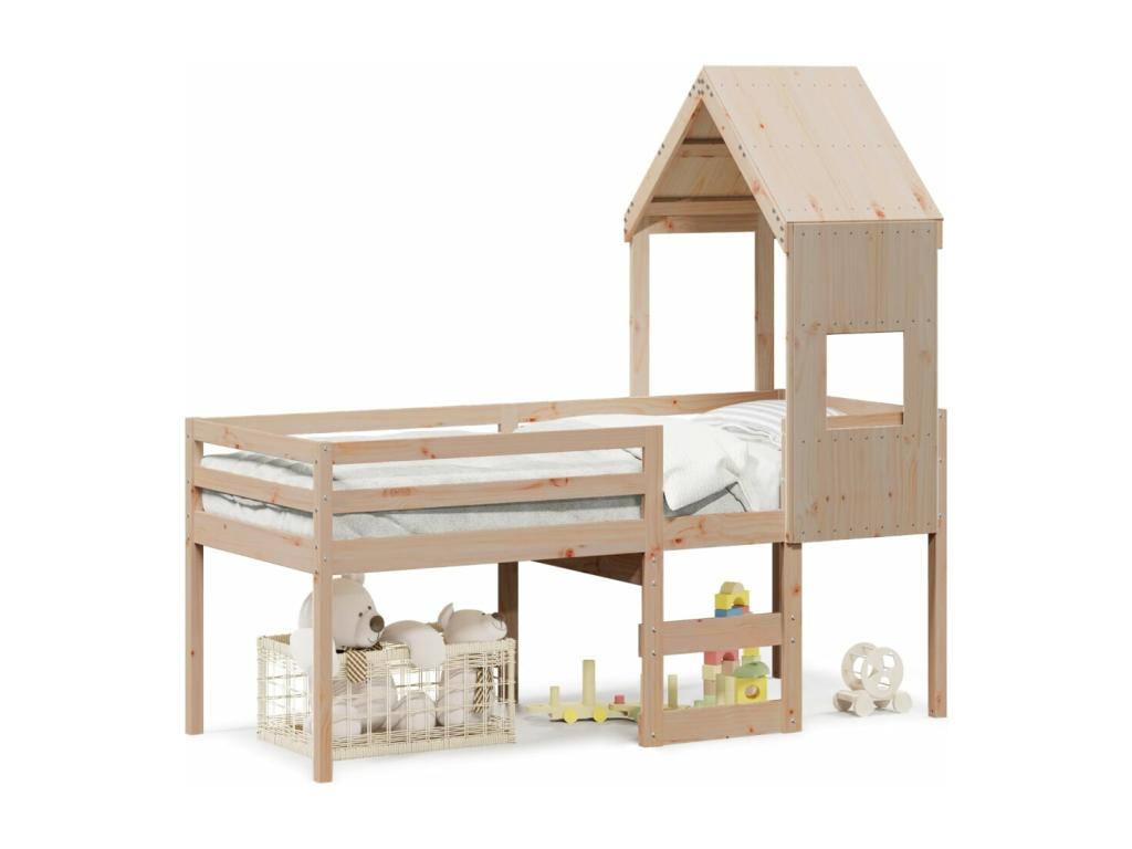 Solid Pine Wood Home Furniture 90 x 190 cm - Brown