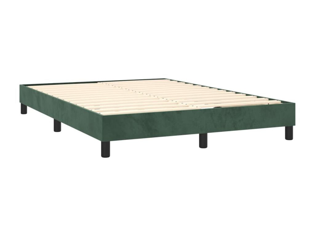 Velvet Slatted Bed Base 140 x 200 cm - Green