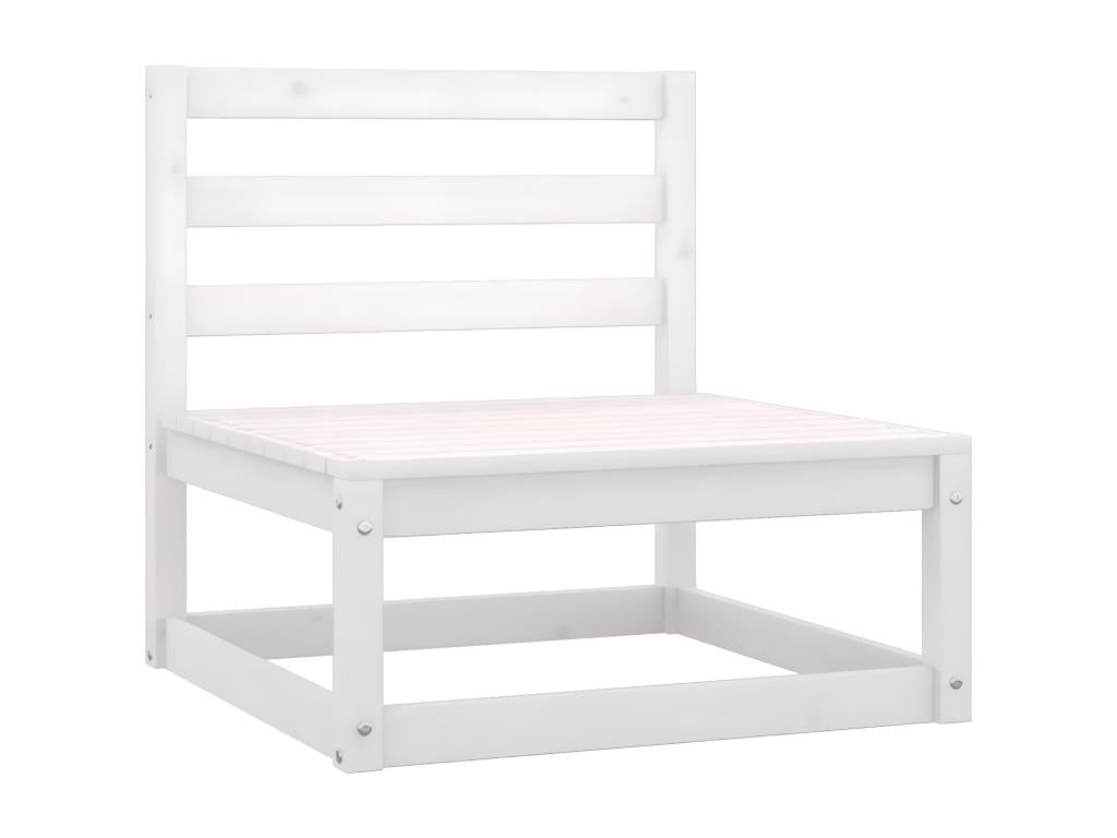 Solid Pine Wood Outdoor Patio Set - White - 525345