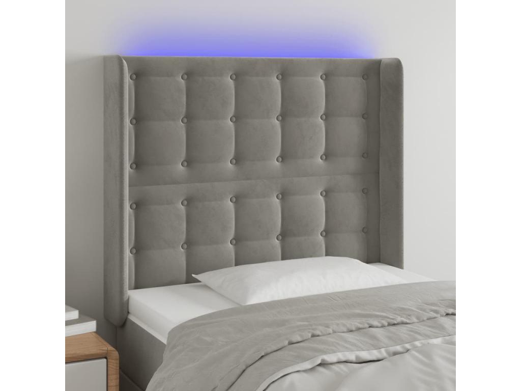 Velvet Headboard - Gray - 641656