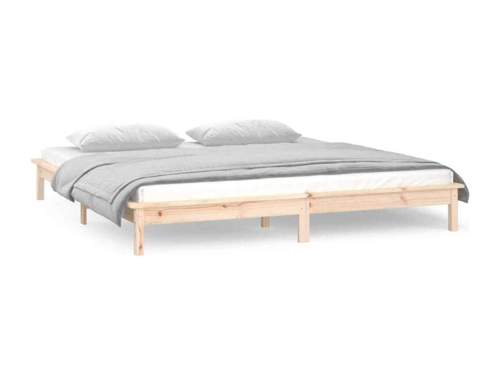 Solid Wood Bed Frame 150 x 200 cm - Brown