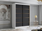 Wardrobe 200 x 120 x 58 cm - Black