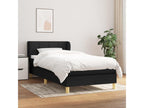 Fabric Slatted Bed Base 90 x 190 cm - Black
