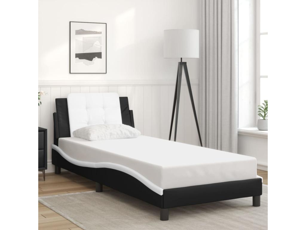 Faux Leather Bed Frame 80 x 200 cm - White