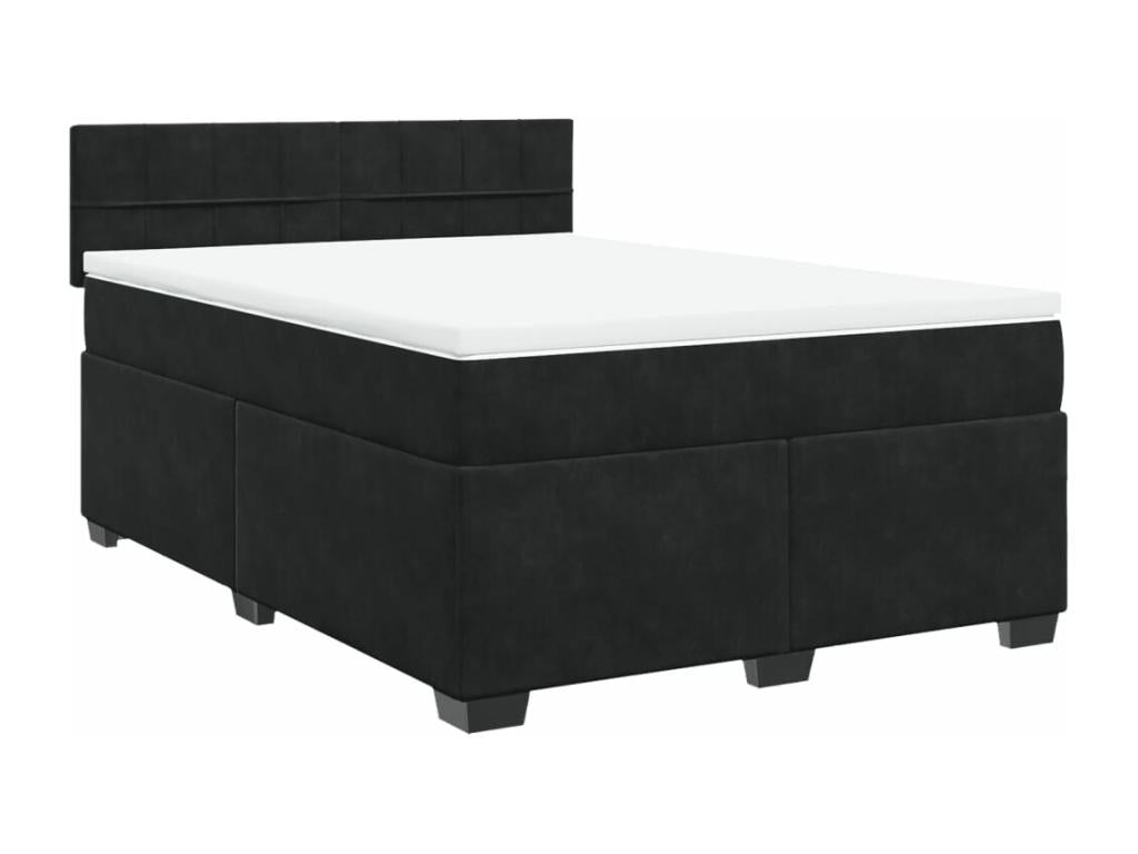 Velvet Slatted Bed Base 140 x 190 cm - Black - 779033