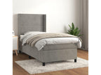 Velvet Slatted Bed Base 100 x 200 cm - Gray