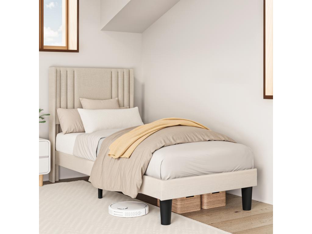 Fabric Headboard 90 x 200 cm - Beige