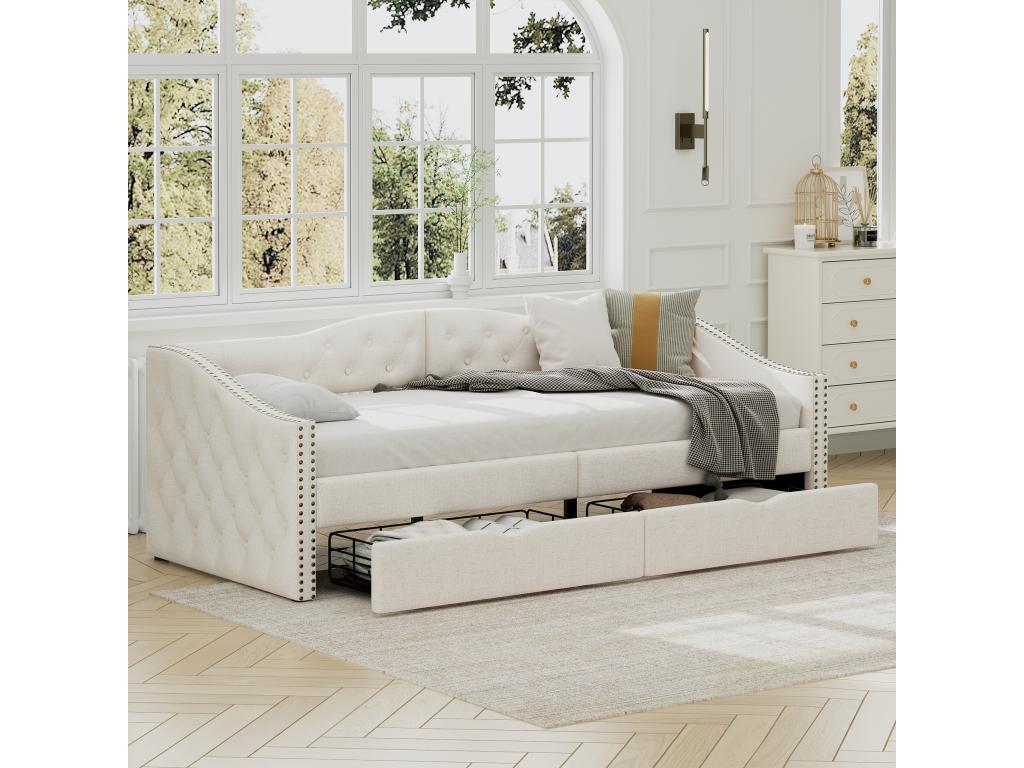 Trundle Bed 90 x 200 cm - White