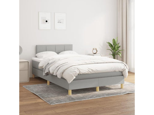 Fabric Slatted Bed Base 120 x 190 cm - Gray