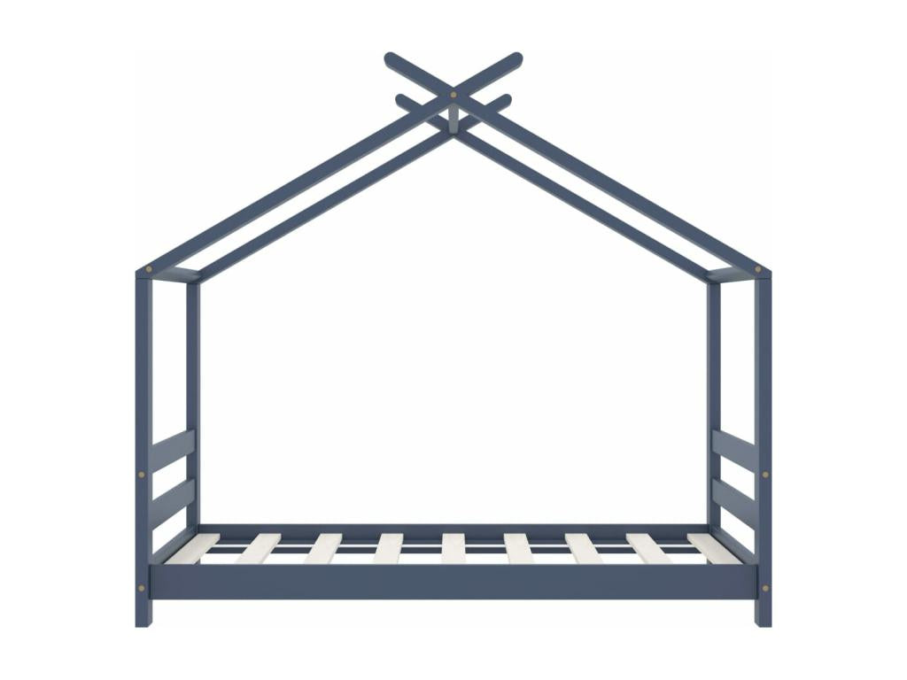 Solid Pine Wood Bed Frame 70 x 140 cm - Gray