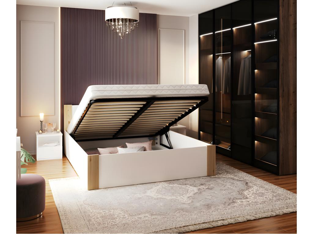 Solid Pine Wood Slatted Bed Base 160 x 200 - White