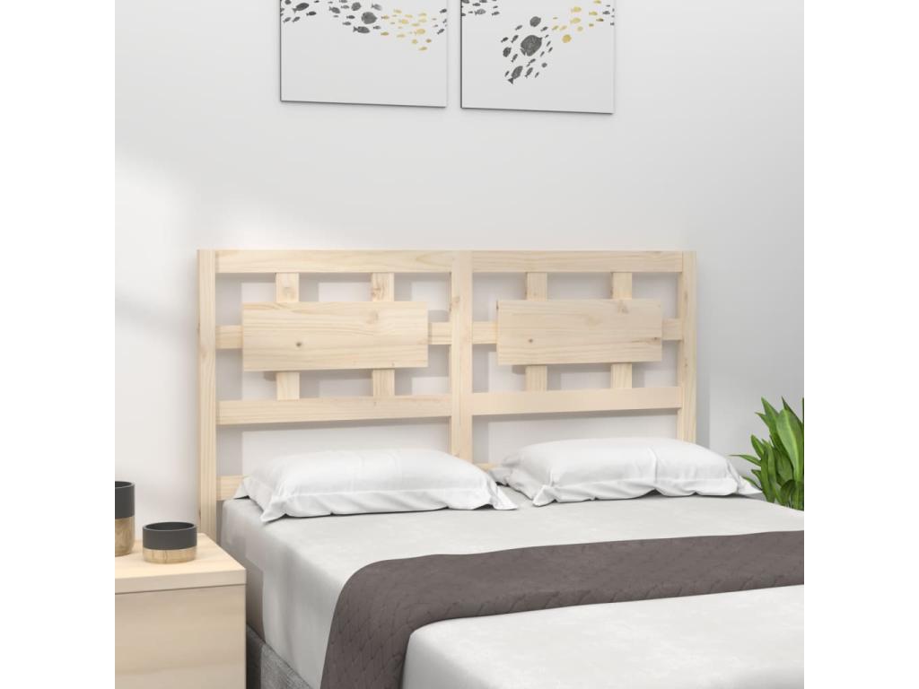 Solid Pine Wood Headboard 185.5 x 4 x 100 cm - Brown