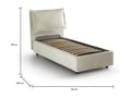 Fabric Storage Bed 80 x 190 cm - Beige