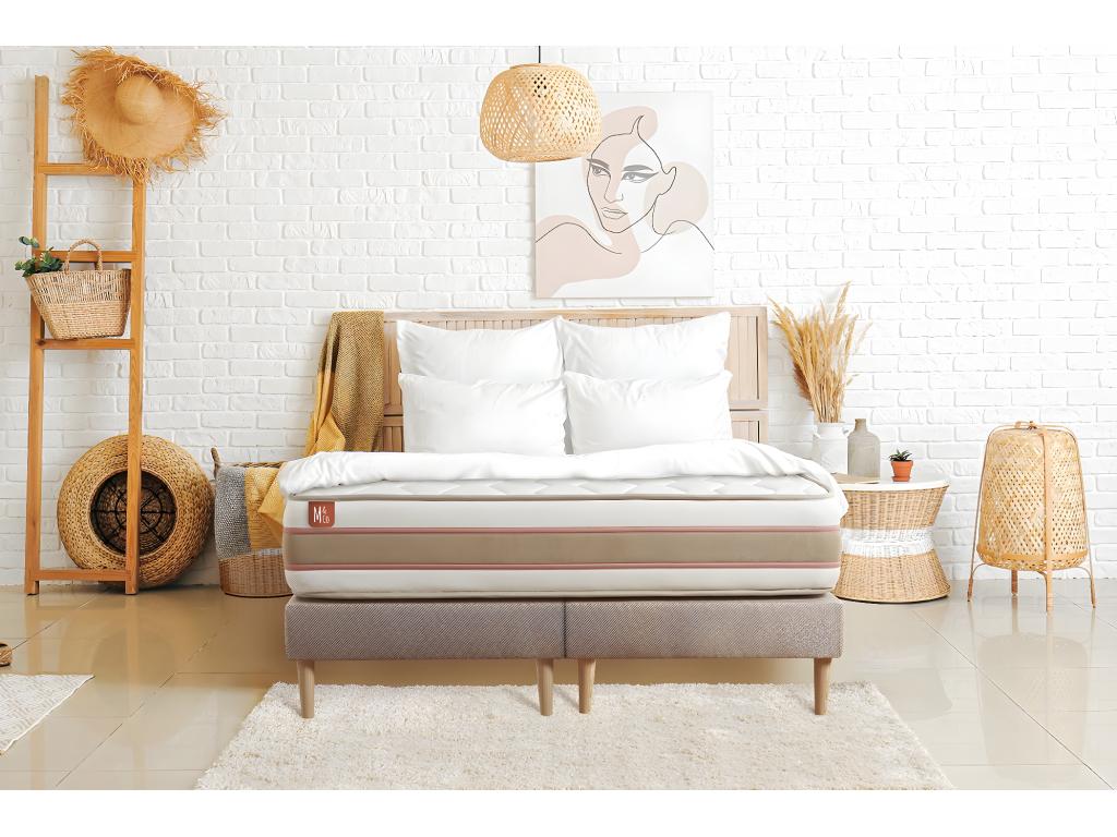 Slatted Bed Base 200 x 200 cm - Beige