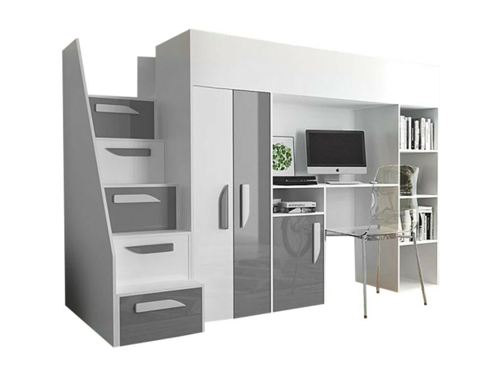 Slatted Bed Base 120 x 247 x 166 cm - White